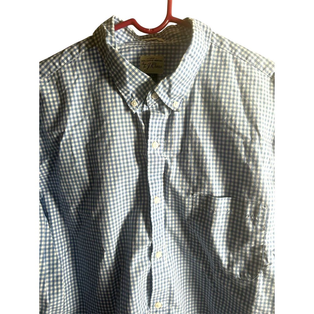 J Crew Button Down Long-sleeved Blue& White Size XL